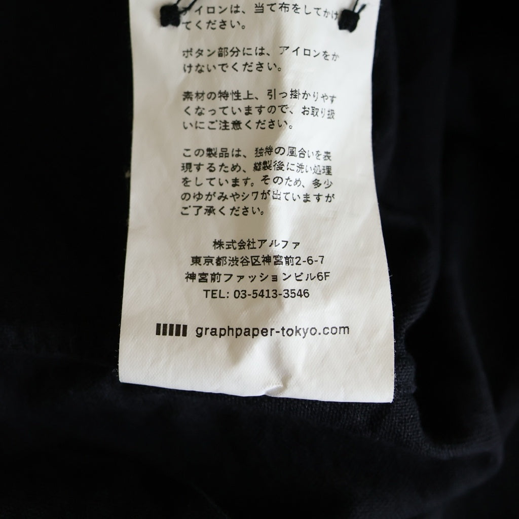 Graphpaper(グラフペーパー) 22AW Oxford Oversized Band Collar Shirt オックスフォード バンドカラー GM223-50072B ロングスリーブシャツ ブラック