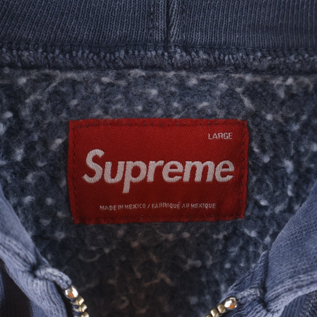 SUPREME(シュプリーム) 24SS Overdyed Small Box Zip Up Hooded Sweatshirt スモールボックスロゴ ピグメントダイ ジップパーカー ネイビー