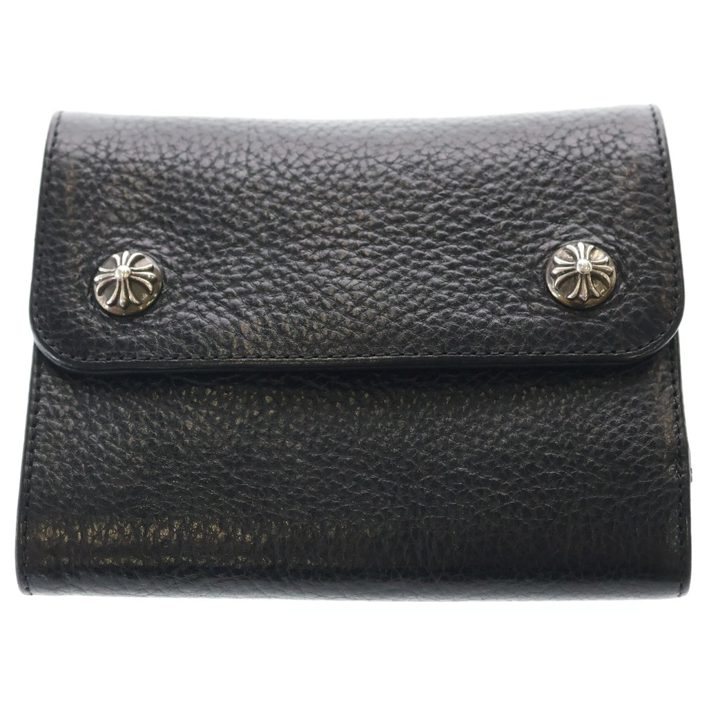 CHROME HEARTS(クロムハーツ) WAVE MINI ウェーブミニ レザーウォレット 財布 ブラックBCA373