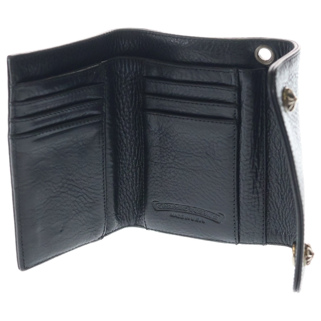 CHROME HEARTS(クロムハーツ) WAVE MINI ウェーブミニ レザーウォレット 財布 ブラックBCA373