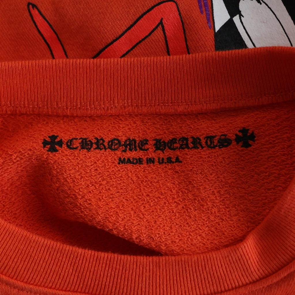 CHROME HEARTS(クロムハーツ) 23SS×MATTY BOY SPARK THE HEART SWTSHRT マッティボーイ プロスパーク ザ ハートプリント クルーネックスウェットトレーナー オレンジ