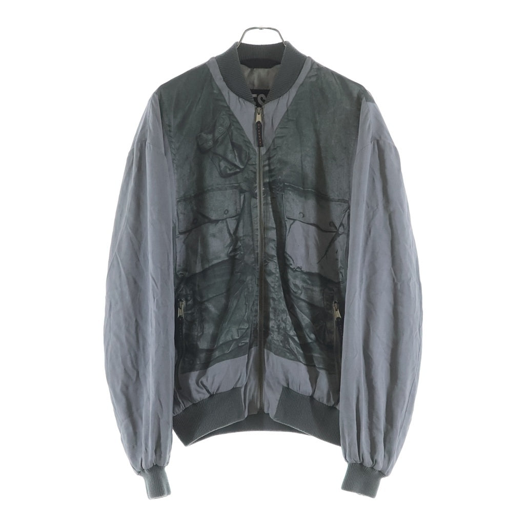DIESEL(ディーゼル) 22AW J-CORIN 転写 騙し絵 トロンプルイユ MA-1 レーヨン A07260 ボンバージャケット グレー
