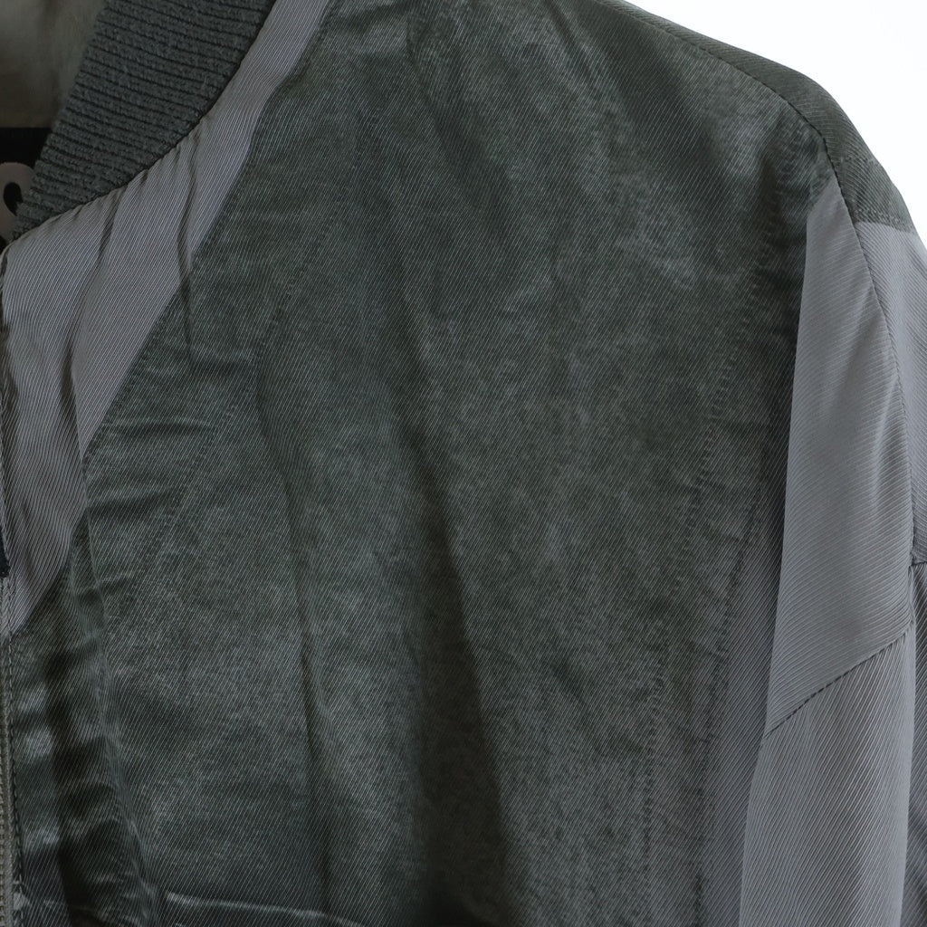 DIESEL(ディーゼル) 22AW J-CORIN 転写 騙し絵 トロンプルイユ MA-1 レーヨン A07260 ボンバージャケット グレー