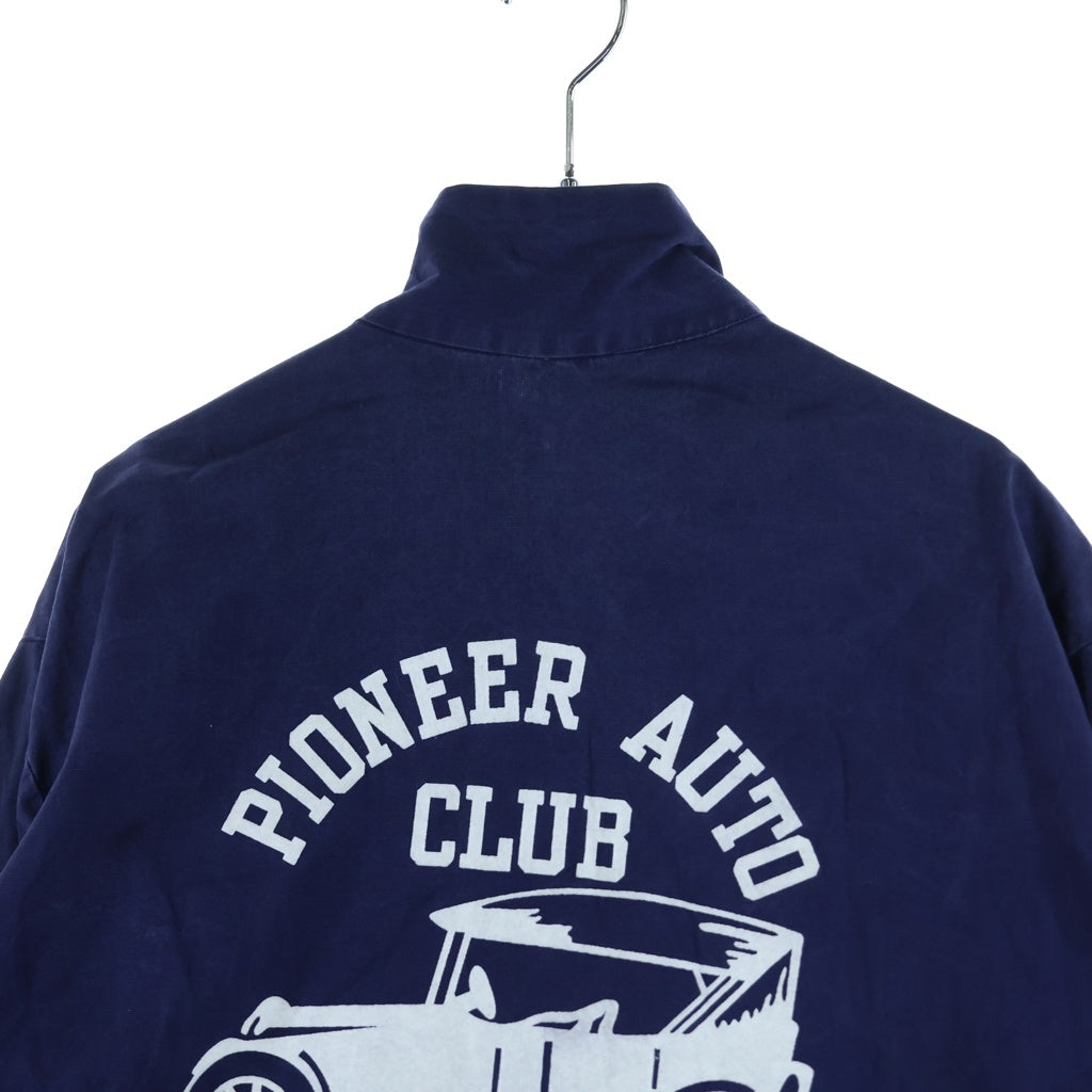 VINTAGE(ヴィンテージ) 60s-70s PIONEER AUTO CLUB OHIO フロッキープリント ハリントンジャケット ネイビー