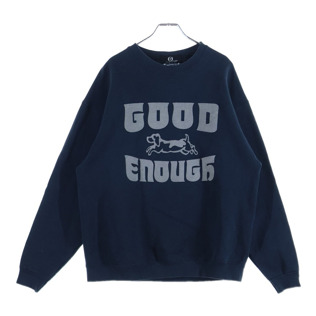 GOODENOUGH(グッドイナフ) 90s LEE ボディ フロッキープリント 犬 3段 カレッジ スウェットシャツ ブラック