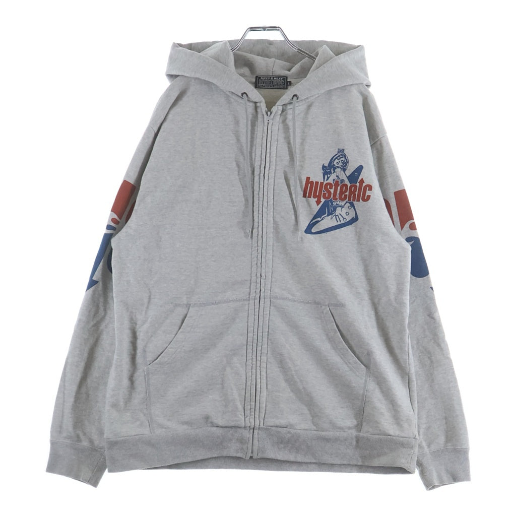 HYSTERIC GLAMOUR(ヒステリックグラマー) HYS FLEARE LOGO ジップアップフーディ パーカー 02261CF01 グレー