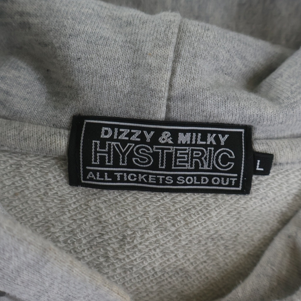 HYSTERIC GLAMOUR(ヒステリックグラマー) HYS FLEARE LOGO ジップアップフーディ パーカー 02261CF01 グレー