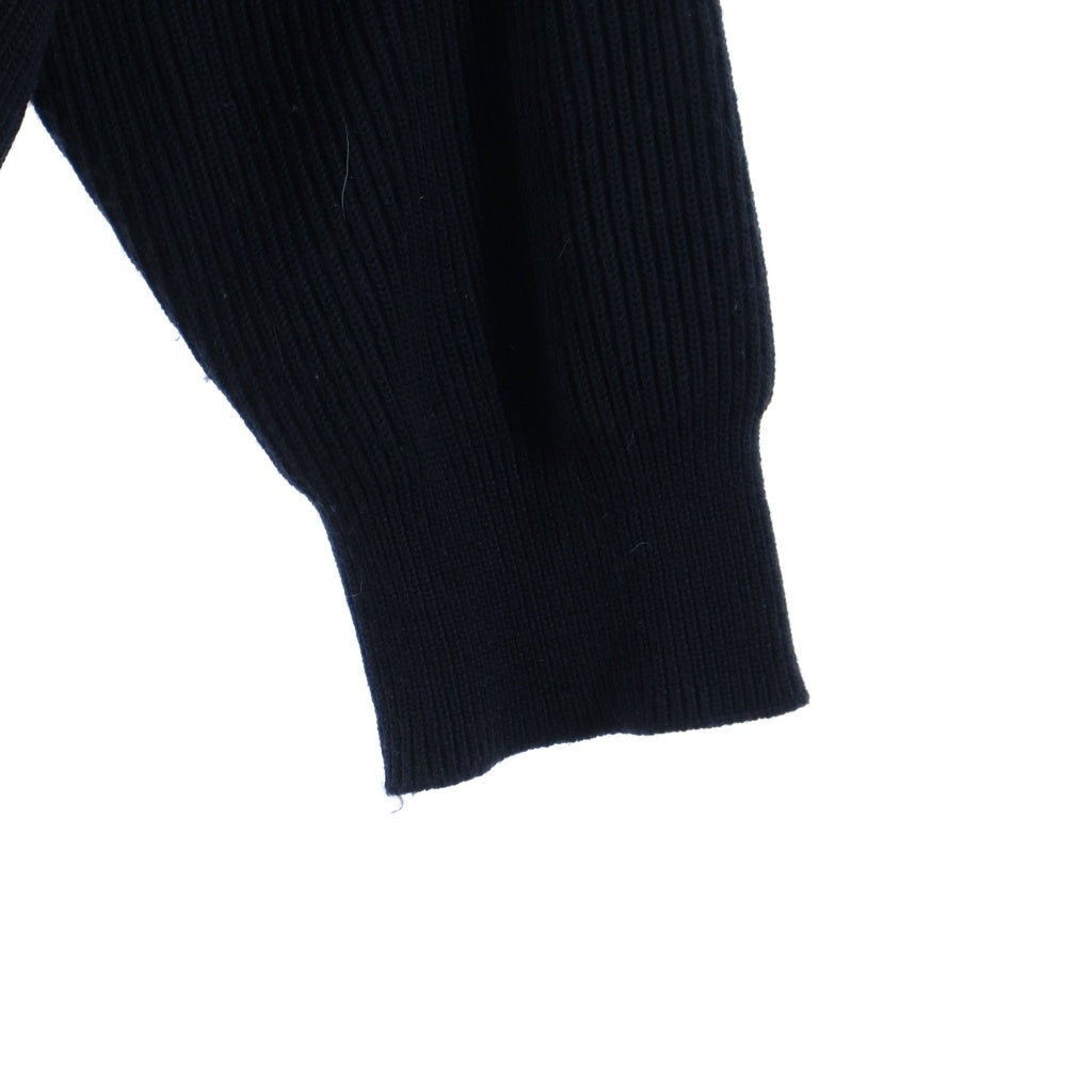 Graphpaper(グラフペーパー) 22AW High Density Knit Cardigan ハイデンシティニットカーディガン GU223-80130B リブニットカーディガン ブラック