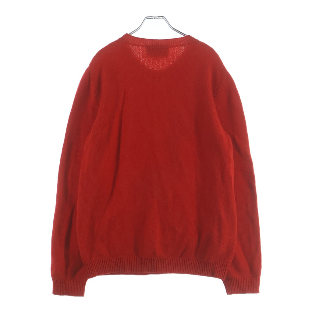 GUCCI(グッチ) Deerlet Wool Sweater ディアレットウールセーター ジラフモチーフ フロントロゴ クルーネックセーター レッド