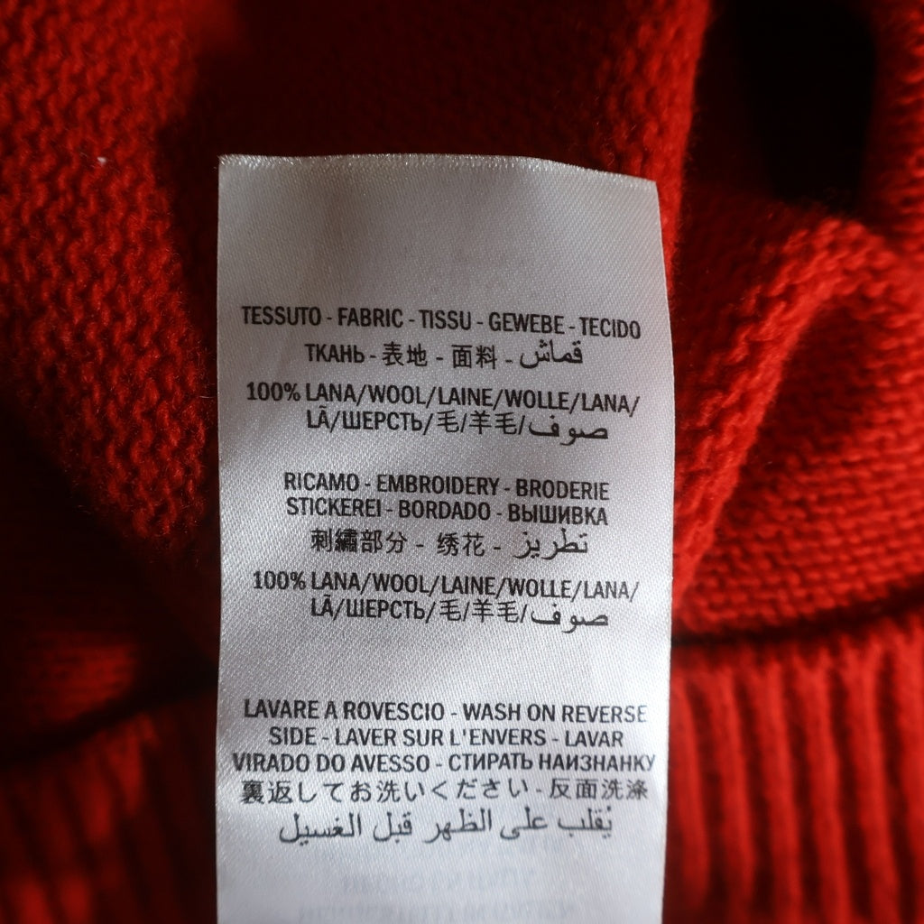 GUCCI(グッチ) Deerlet Wool Sweater ディアレットウールセーター ジラフモチーフ フロントロゴ クルーネックセーター レッド