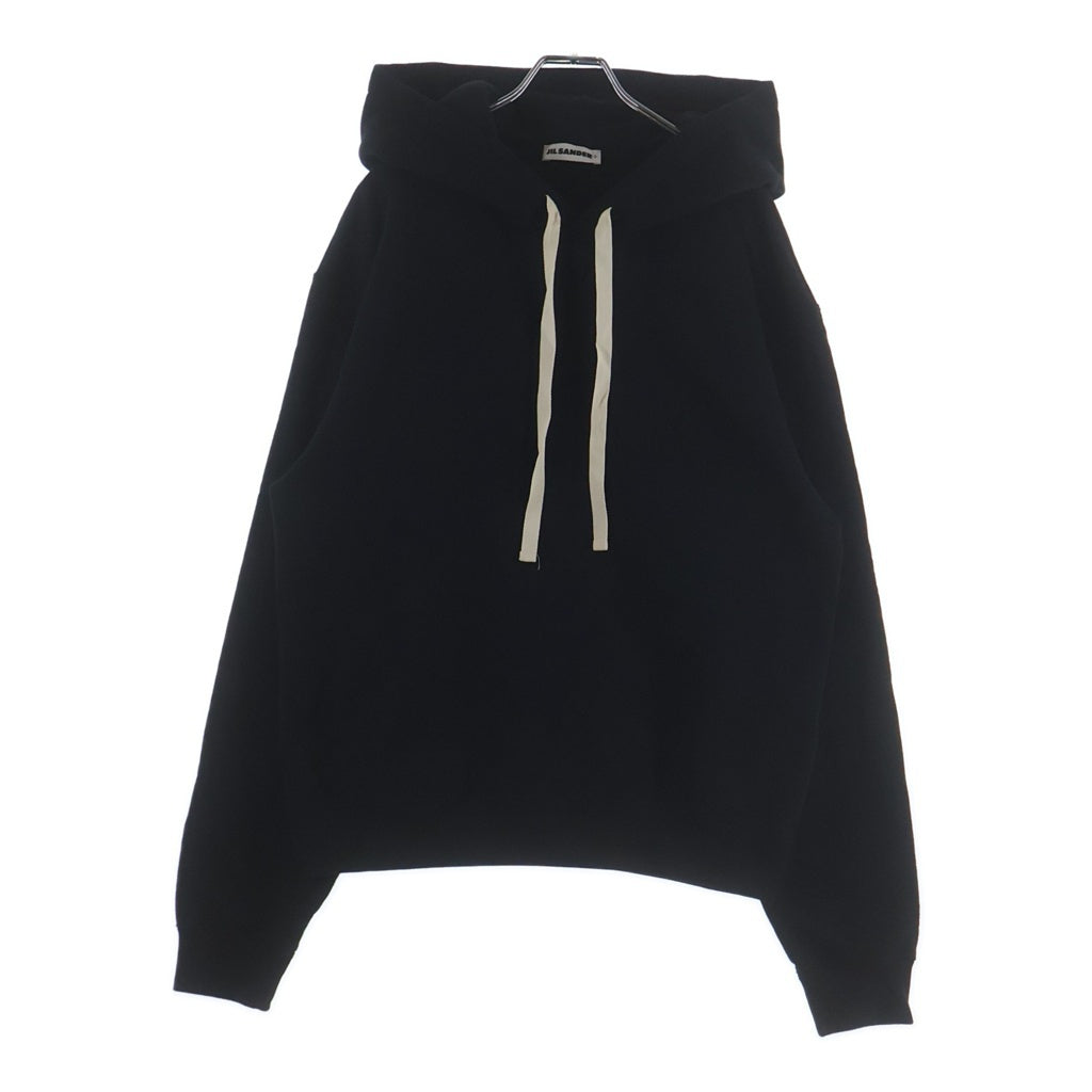 JIL SANDER ジルサンダー 25SS ジルサンダー+ Cotton Terry Hooded Sweatshirt コットンテリーフーデットスウェットシャツ J47GU0131 プルオーバーパーカー ブラック JIL SANDER(ジルサンダー) 25SS ジルサンダー+ Cotton Terry Hooded