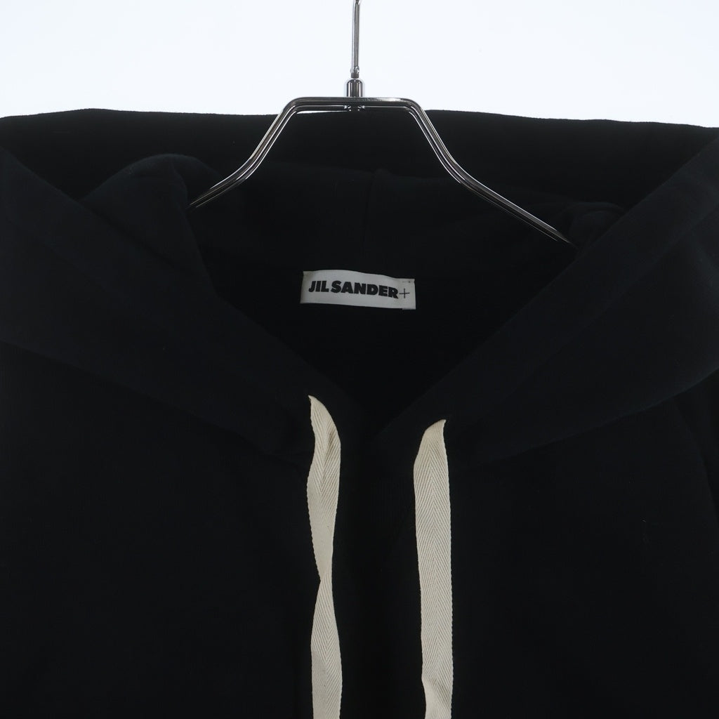 JIL SANDER(ジルサンダー) 25SS ジルサンダー+ Cotton Terry Hooded Sweatshirt コットンテリーフーデットスウェットシャツ J47GU0131 プルオーバーパーカー ブラック