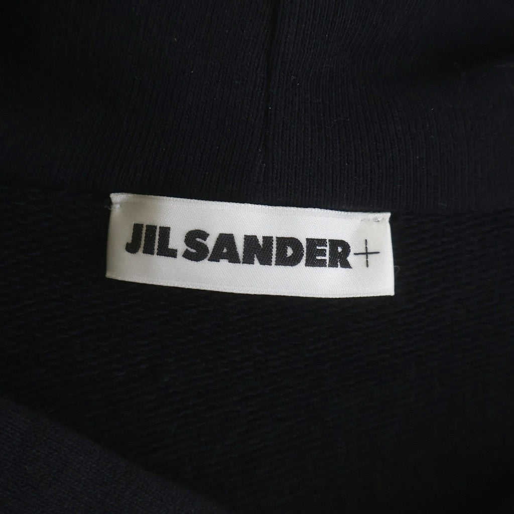 JIL SANDER(ジルサンダー) 25SS ジルサンダー+ Cotton Terry Hooded Sweatshirt コットンテリーフーデットスウェットシャツ J47GU0131 プルオーバーパーカー ブラック