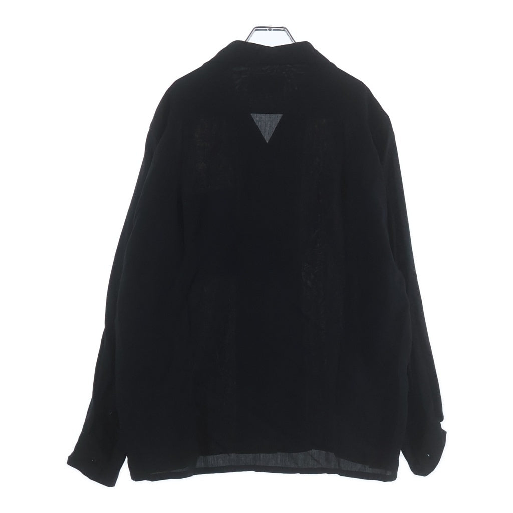 WACKO MARIA(ワコマリア) 50s SHIRT LEOPARD 切替 開襟 長袖シャツ ブラック