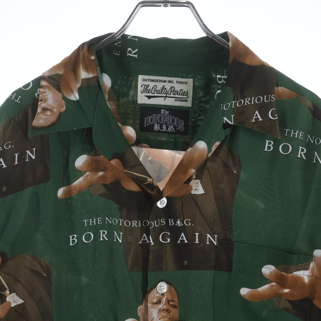 WACKO MARIA(ワコマリア) 21SS The Notorious B.I.G. Hawaiian Shirt ノートリアスビギー ハワイアンシャツ 開襟 アロハシャツ グリーン