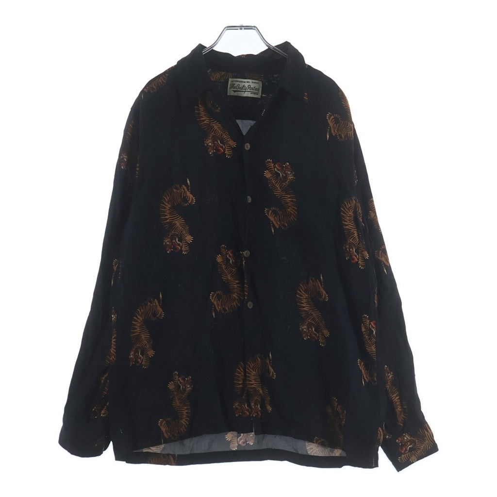 WACKO MARIA(ワコマリア) Tim Lehi Hawaian Shirt 虎 開襟 長袖シャツ ブラック
