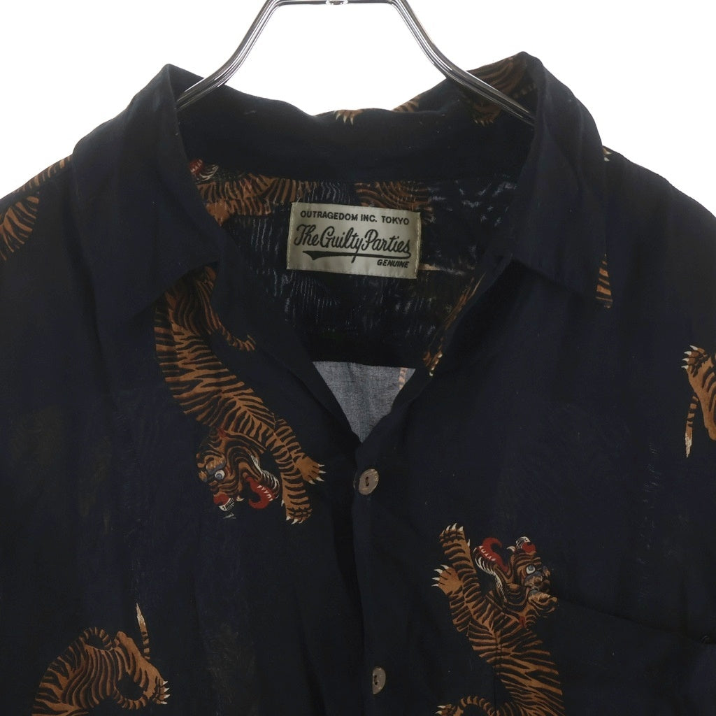 WACKO MARIA(ワコマリア) Tim Lehi Hawaian Shirt 虎 開襟 長袖シャツ ブラック