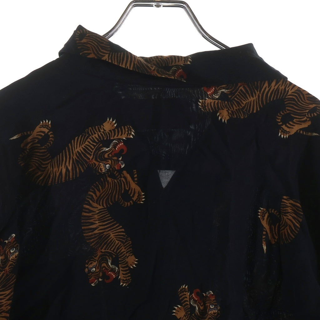 WACKO MARIA(ワコマリア) Tim Lehi Hawaian Shirt 虎 開襟 長袖シャツ ブラック