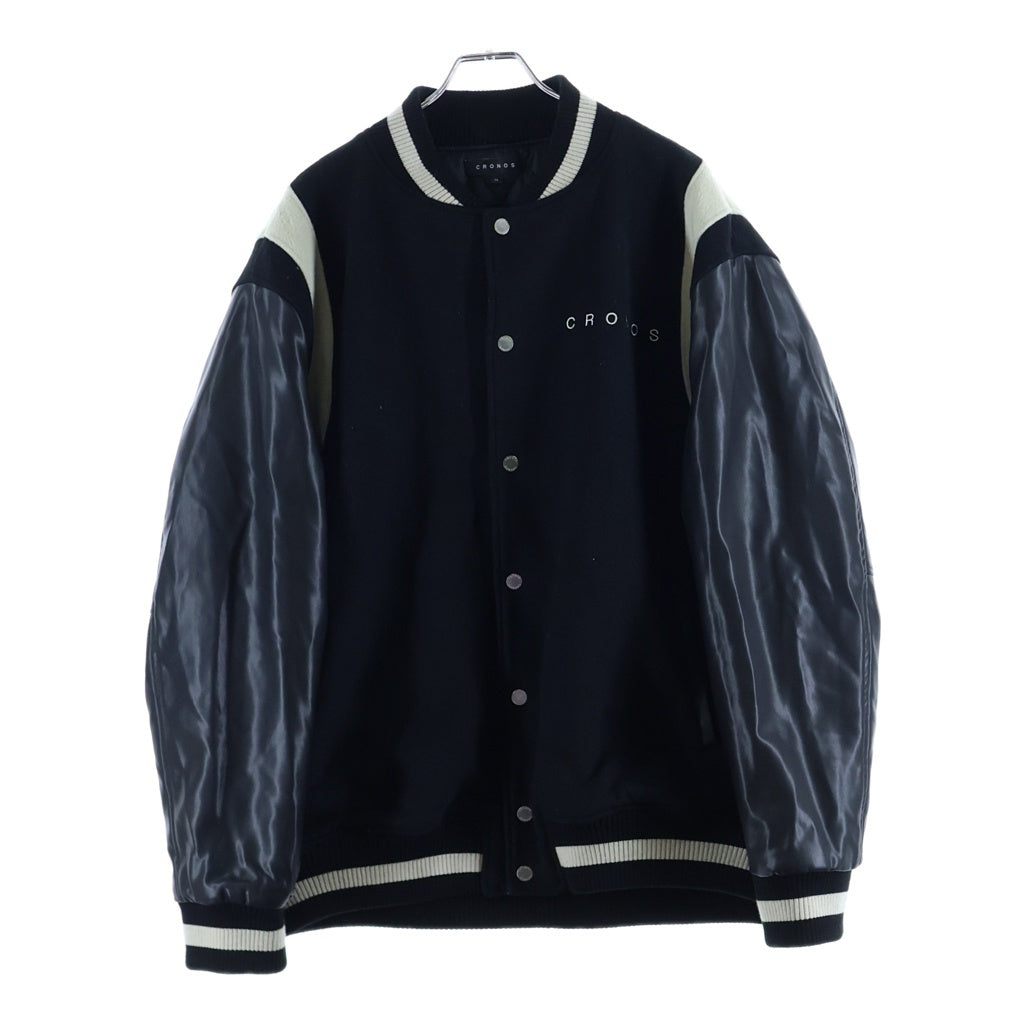 NO BRAND(ノーブランド) CRONOS STRETCH VARSITY JACKET ストレッチ バーシティ スタジャン ブラック