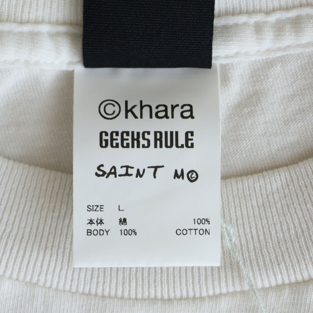 SAINT MICHAEL(セントマイケル) 25SS ×GEEKS RULE ×シン・エヴァンゲリオン劇場版 EV SS TEE クルーネックTシャツ ホワイト