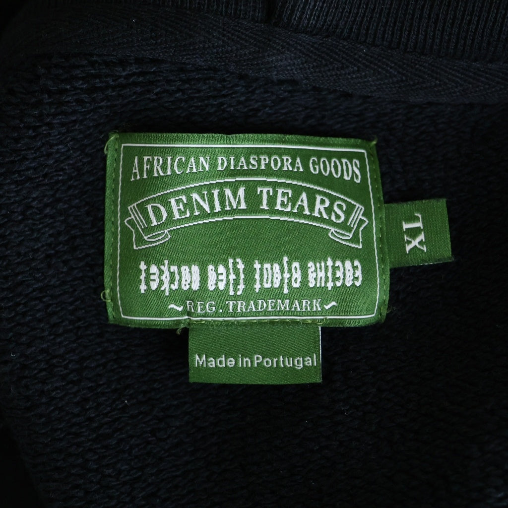 DENIM TEARS(デニムティアーズ) ×CACTUS PLANT FLEA MARKET カクタス プラント フリー マーケット フラワープリントデザイン プルオーバーパーカー ブラック