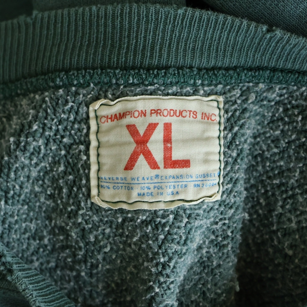CHAMPION(チャンピオン) 60s タタキタグ OSWEGO STATE オスウェゴステイト REVERSE WEAVE リバースウィーブ クルーネックスウェット グリーン