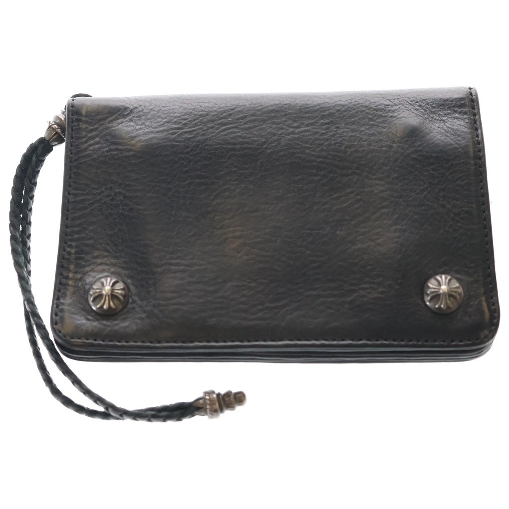 CHROME HEARTS(クロムハーツ) 2ZIP 2ジップ クロスボールボタンレザーウォレット 財布 ブラック