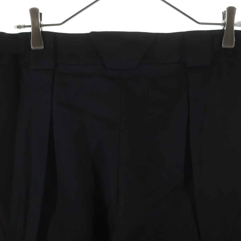 cmmawear(コマウェア) 変形ポケット ウールギャバジン ショートパンツ ブラック