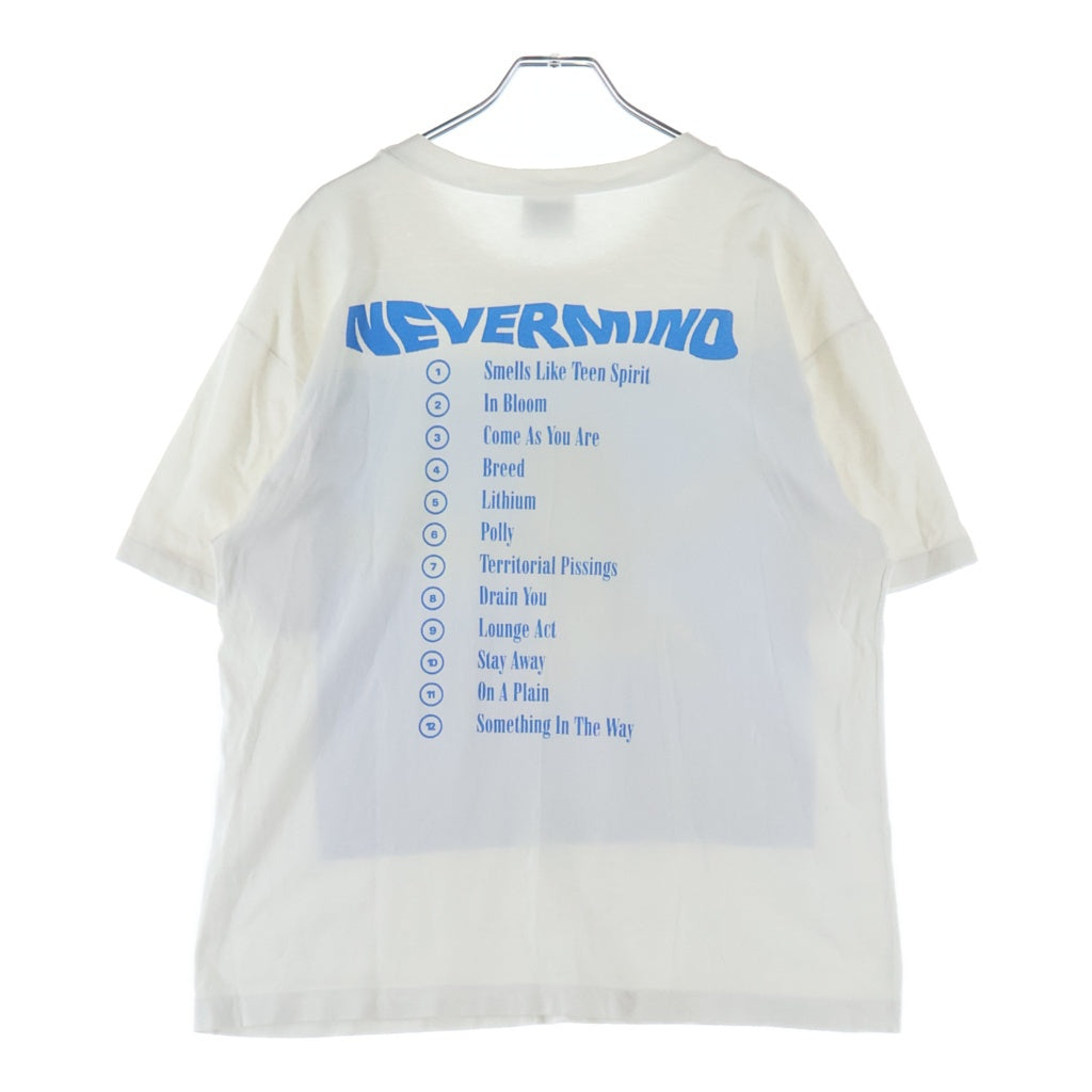 VINTAGE(ヴィンテージ) 90s NIRVANA NEVERMIND EURO 裾袖シングル クルーネックTシャツ ホワイト