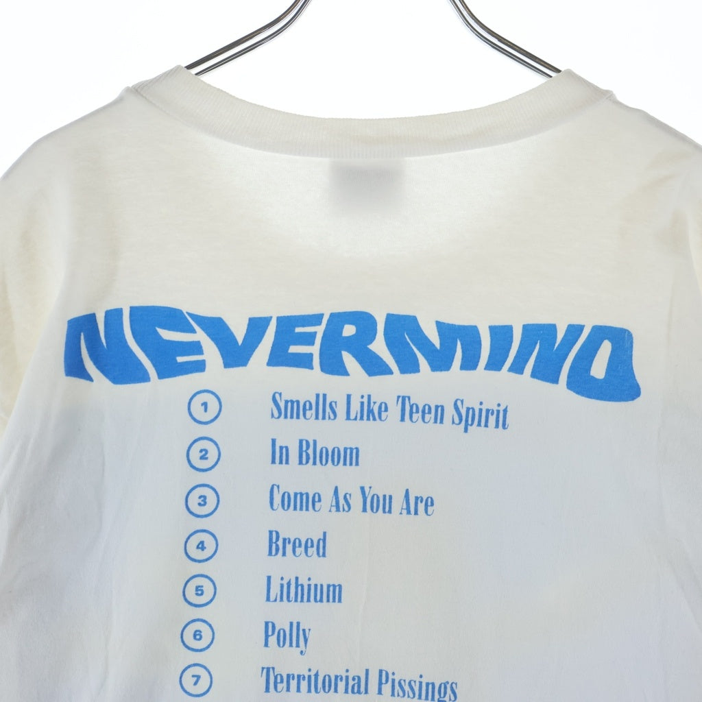 VINTAGE(ヴィンテージ) 90s NIRVANA NEVERMIND EURO 裾袖シングル クルーネックTシャツ ホワイト