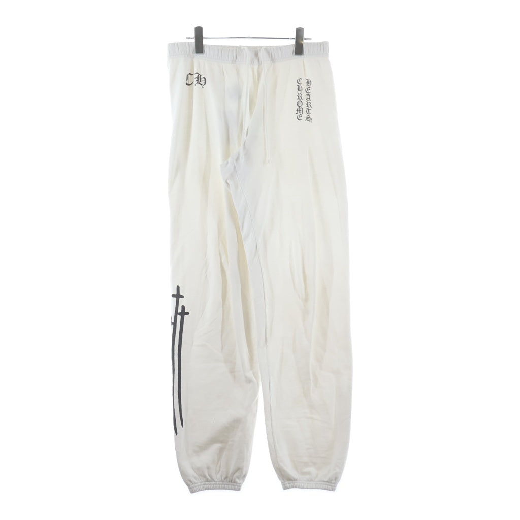 CHROME HEARTS(クロムハーツ) RS3 Cross Vertical Logo Sweat Pants RS3クロス ヴァーティカルロゴ スウェットパンツ ホワイト