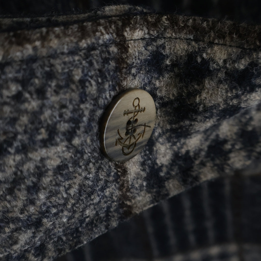 BOB(ボブ) Wool Blend Double Breasted Checkered Coat ウール ブレンド ダブル チェックコート ブラウン p.IVA02112720970