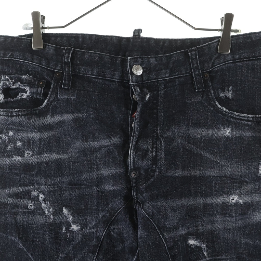DSQUARED2(ディースクエアード) 20AW ダメージ加工 スキニーデニムパンツ S71B0801 ブラック