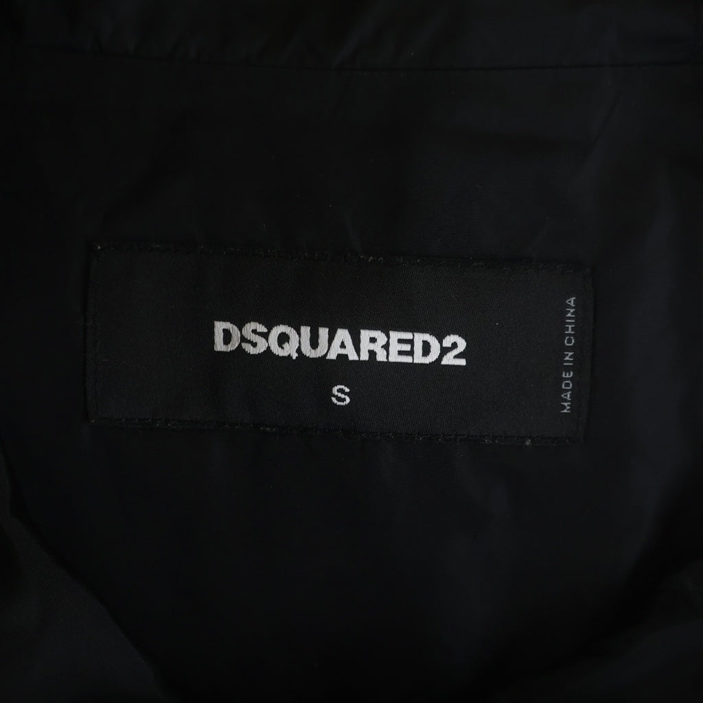 DSQUARED2(ディースクエアード) ロゴプリント ジップアップ ナイロンジャケット S79AM0004 ブラック