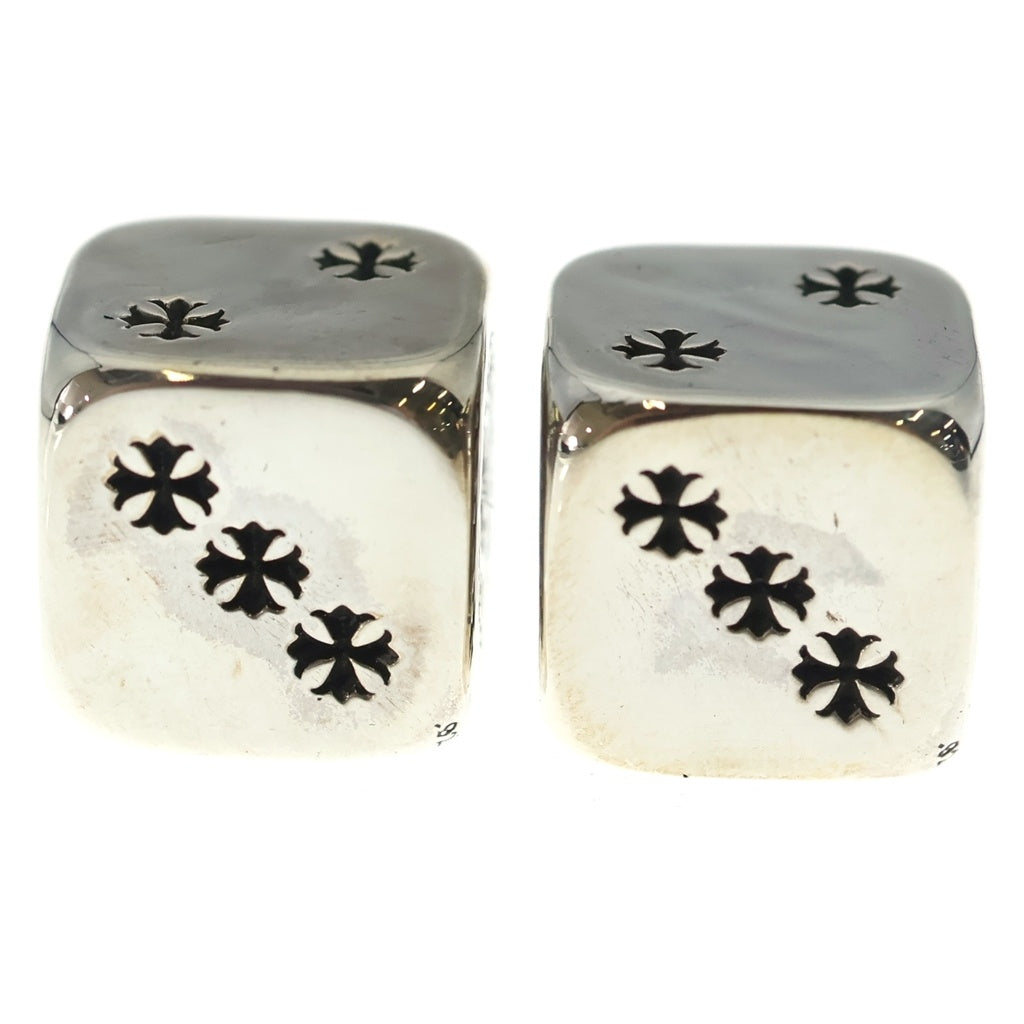 CHROME HEARTS(クロムハーツ) DICE ダイス 2015年 クリスマス限定 ノベルティ クロスボタン サイコロ置物 シルバー