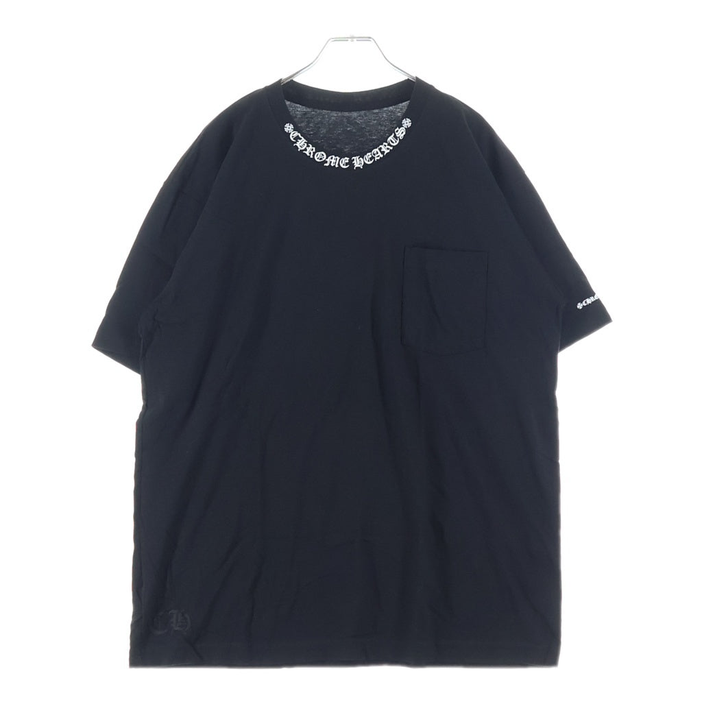 CHROME HEARTS(クロムハーツ) NECK LOGO S/S TEE ネックロゴ プリント半袖Tシャツ カットソー ブラック