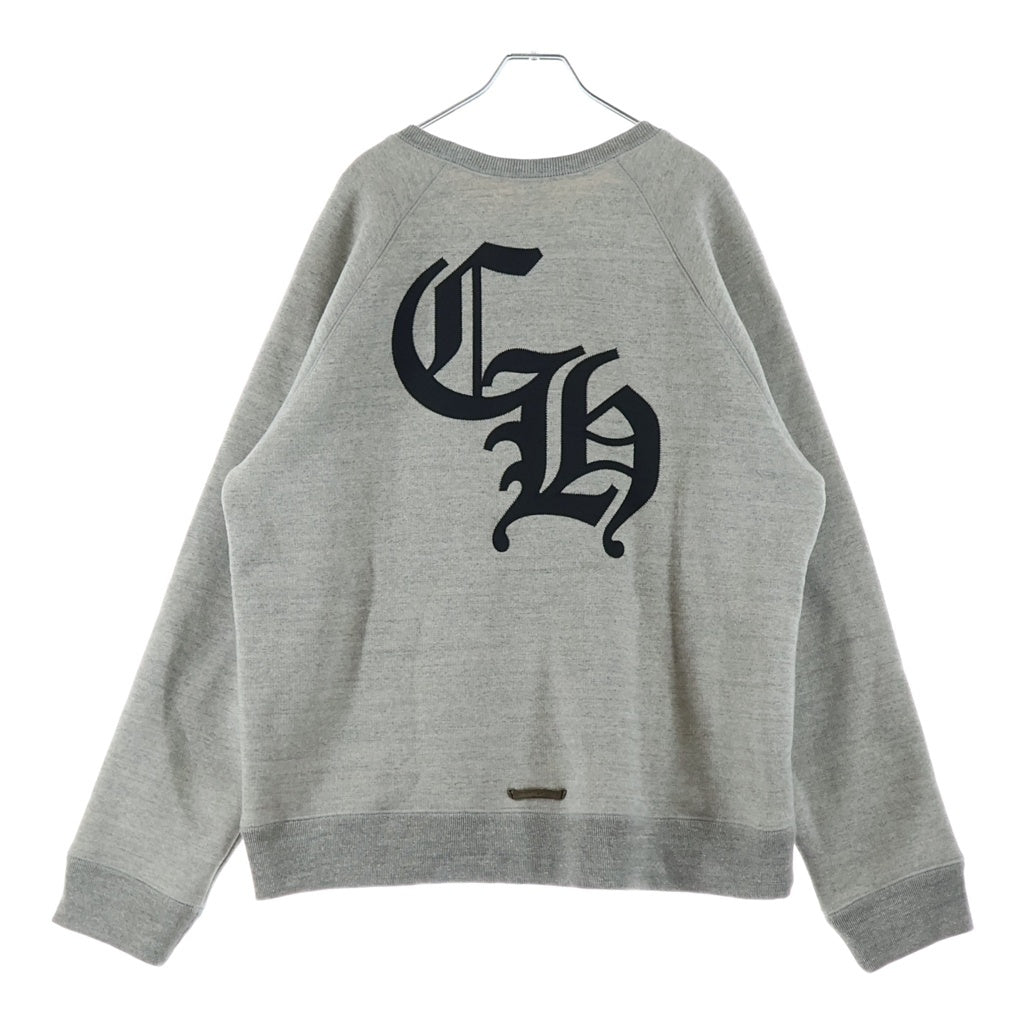 CHROME HEARTS(クロムハーツ) 25SS Y NOT Cemetery Cross Applique Embroidery Sweatshirt ワイノット セメタリークロス アップリケ刺繍 スウェットトレーナー グレー