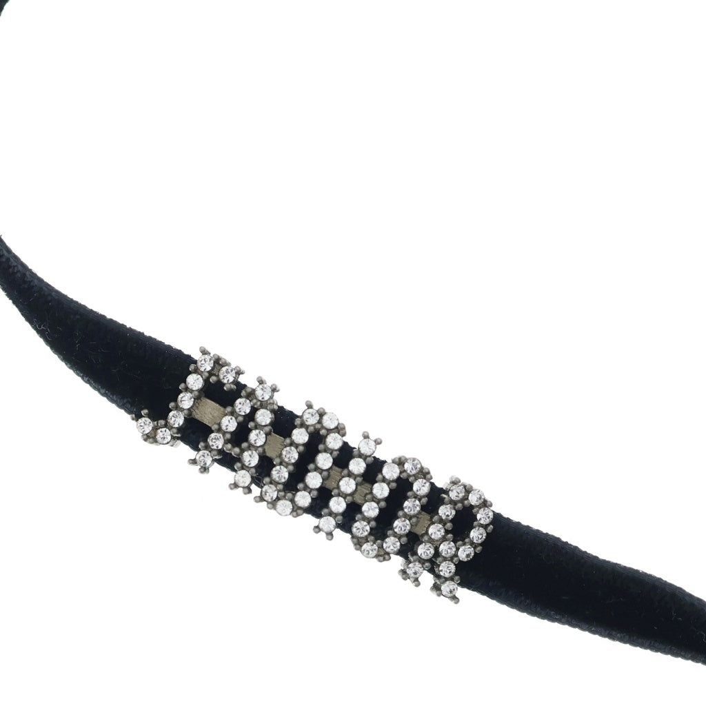 DIOR(ディオール) J'ADIOR ラインストーンロゴ ネックレスチョーカー ブラック レディース