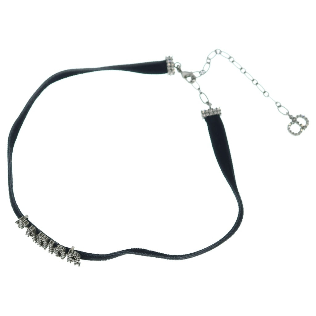 DIOR(ディオール) J'ADIOR ラインストーンロゴ ネックレスチョーカー ブラック レディース