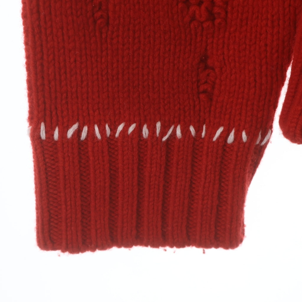AMBUSH(アンブッシュ) Distressed stitch oversized sweater 12111503 クラッシュ クルーネックセーター レッド