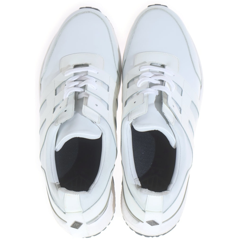 WH(ダブルエイチ) フレンチキャップ レザー×ネオプレン VIBRAMソール ローカットスニーカー ホワイト