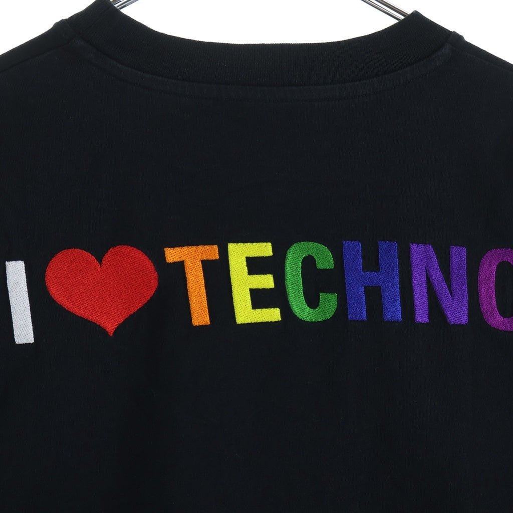 BALENCIAGA(バレンシアガ) 18SS I LOVE TECHNO TEE バック刺繍 クルーネック 半袖Tシャツ カットソー 556089 TDV20 ブラック