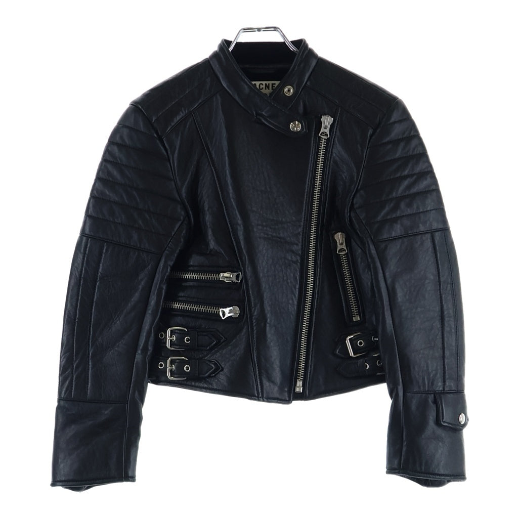 Acne Studios(アクネ ストゥディオズ) 13AW MOI レザー ライダースジャケット ブラック レディース