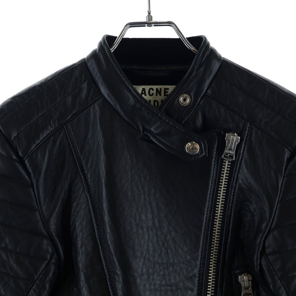 Acne Studios(アクネ ストゥディオズ) 13AW MOI レザー ライダースジャケット ブラック レディース