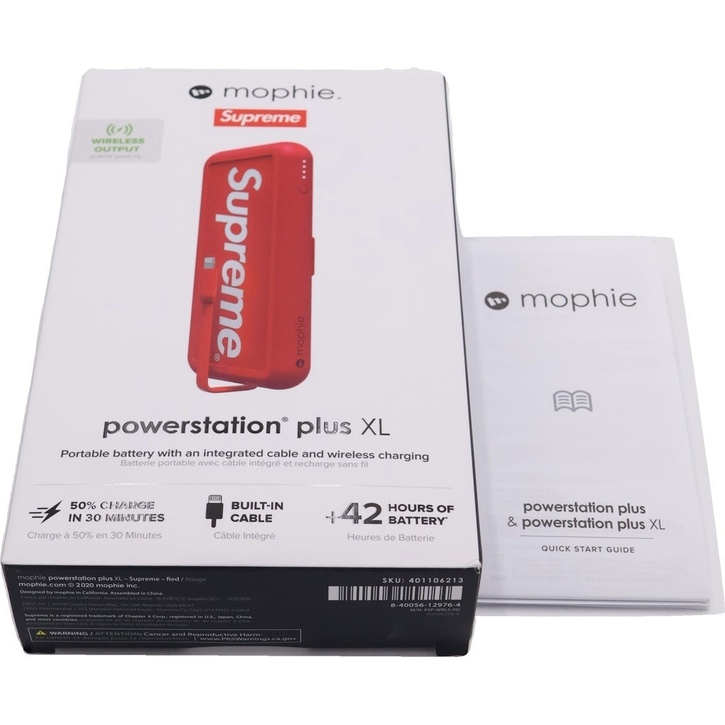 SUPREME(シュプリーム) mophie powerstation wireless XL モバイルバッテリー レッド