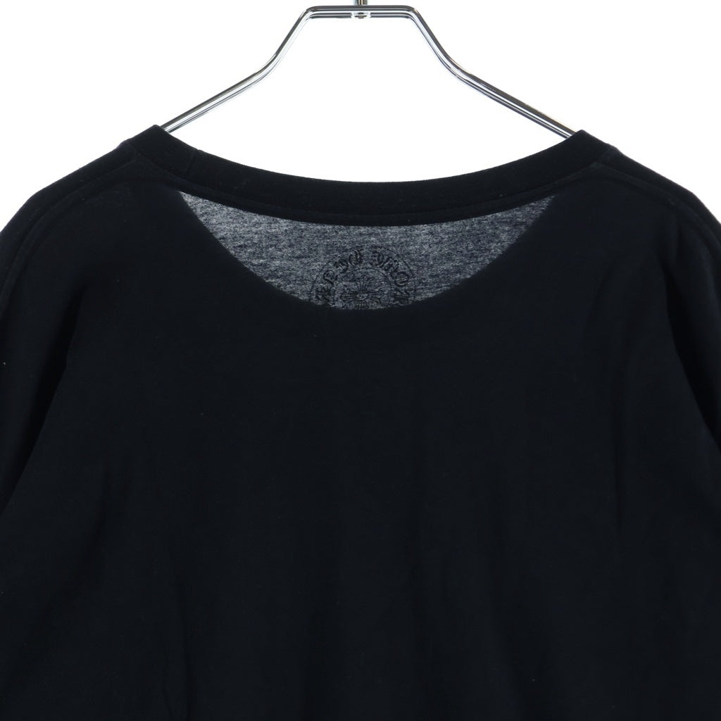 CHROME HEARTS(クロムハーツ) HORSESHOE L/S TEE バックホースシュー 袖フローラルクロス 長袖ポケットTシャツ カットソー ブラック
