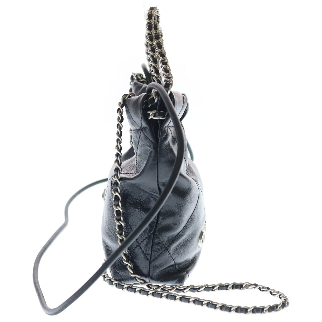 CHANEL(シャネル) 22 ミニ 2WAY チェーン カバン ショルダーバッグ レザー SV金具 AS3980 ブラック レディース