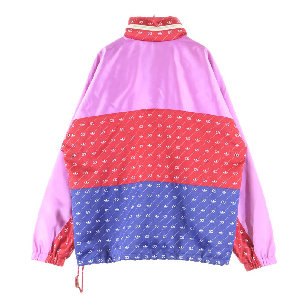 GUCCI(グッチ) ×ADIDAS PULLOVER PARKA ロゴ 691429 ナイロンアノラックパーカー ピンク