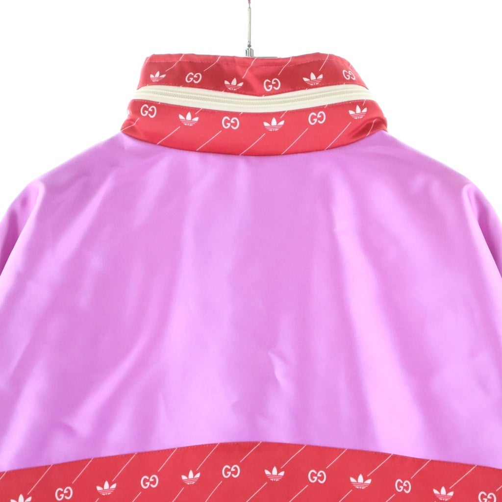 GUCCI(グッチ) ×ADIDAS PULLOVER PARKA ロゴ 691429 ナイロンアノラックパーカー ピンク