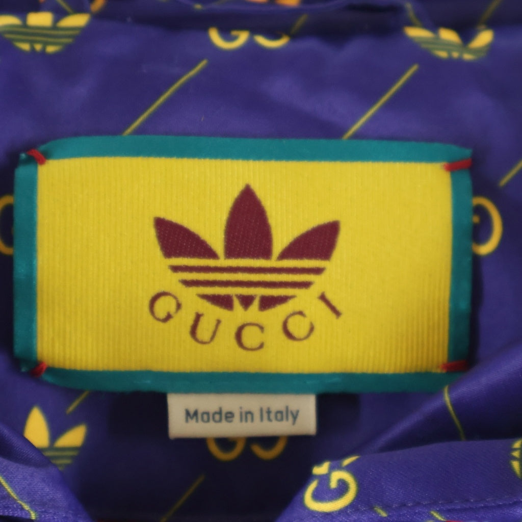 GUCCI(グッチ) ×ADIDAS TREFOIL PRINT JACKET トレフォイルプリントジャケット 691428 ナイロンジャケット ネイビー